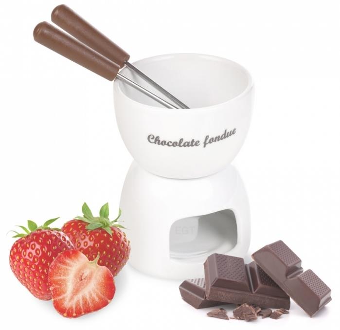 kuhinjsko orodje za darilo za valentinovo, komplet stopljene čokolade za dva, aparat s stopljeno čokolado doma