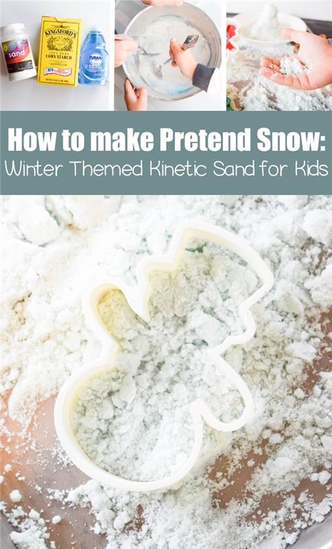 ideje za zimske aktivnosti doma s čarobnim snežnim peskom, recept za domači kinetični pesek s tremi sestavinami
