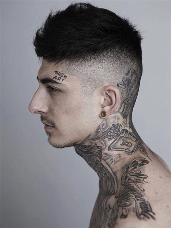 tatuiruotė kaklo vyras tatuiruotė pilno kaklo sparnai kasetės gerklės tatuiruotė atgal galva