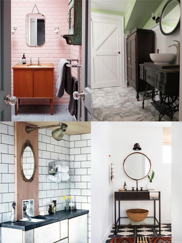 prenovljena in vintage ideja kopalniškega dekorja za pristno in osebno vzdušje