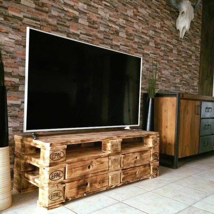 oturma odası diy için küçük palet tv standı avrupa