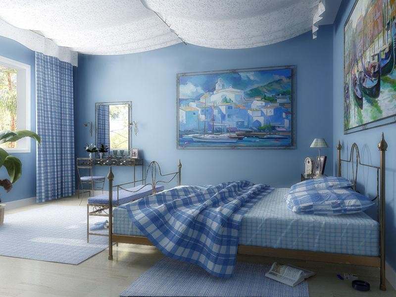 青い部屋