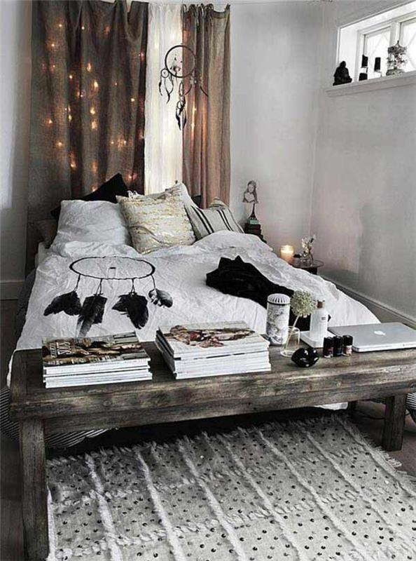 suaugusiųjų-boho-hippe-miegamojo dekoravimo idėjos
