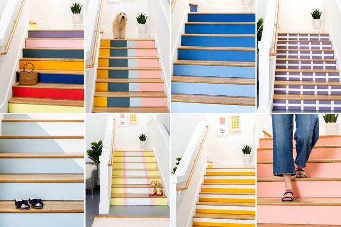 izberite ustrezno barvo stopnišča z uporabo barvnega simulatorja, stopnišče pobarvano na več načinov in v več živahnih barvah