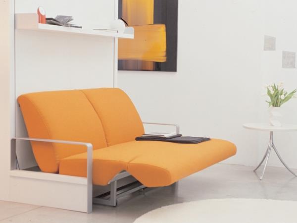 Ikea-moderno-kabriolet-kavč-oranžno-minimalističen dizajn
