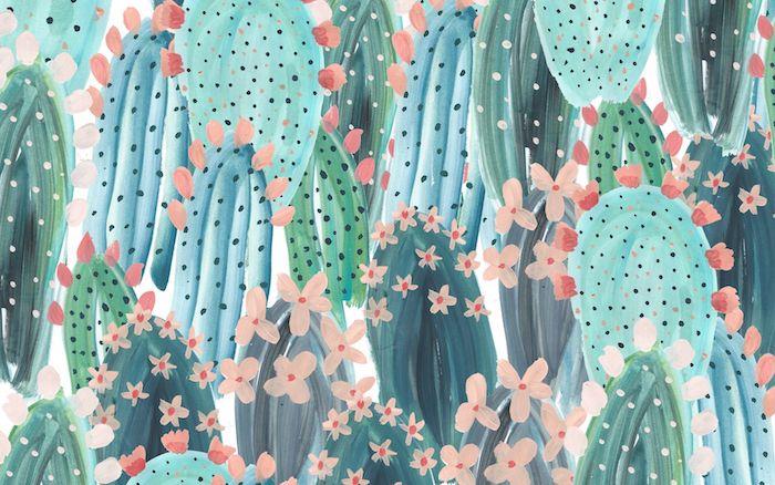 pastelinis kaktuso vaizdas su gėlėmis lentos tapybos idėja prašmatniems tapetams