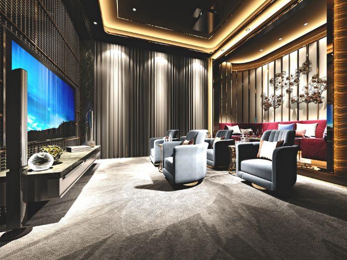 soba za domači kino v luksuznem slogu