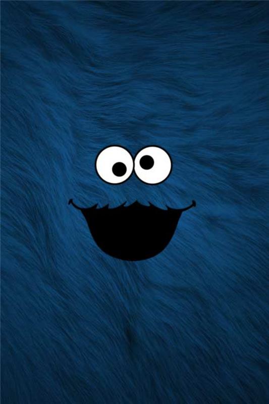 Animaletto blu pelliccioso, iphone başına sfondi belli, Animaletto con occhi e bocca