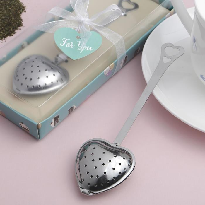 kovinski pripomoček za čaj v obliki srca, čajnik v obliki srca, izvirna ideja za valentinovo