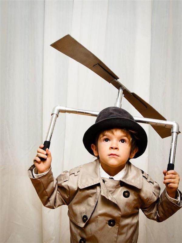 Kostum za noč čarovnic inšpektorja Gadget za dojenčke in otroka, čudovita slika fanta s klasičnim kostumom pripomočkov