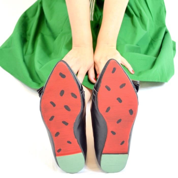 Čevlji po meri, podplat z lubenicami za zeleno in rdečo obleko, poiščite svoj slog s prilagodljivo supergo