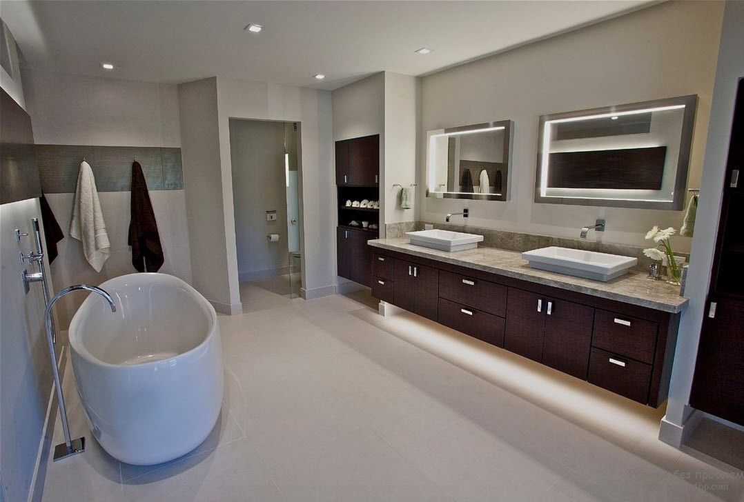 Design no estilo clássico de um banheiro moderno