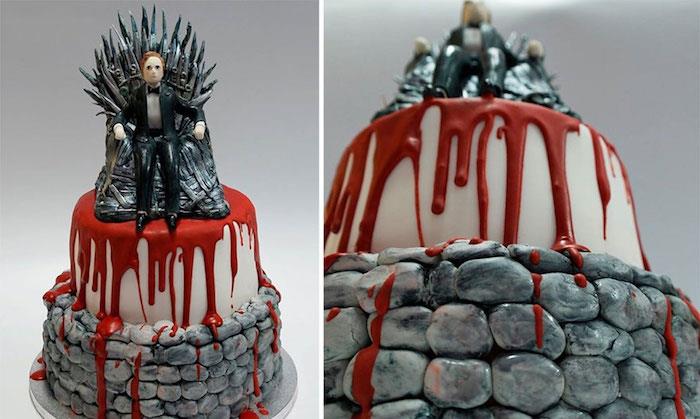 Doğum günü pastası resmi, Game of Thrones doğum günü pastası, katmanlı bir pasta için orijinal fikir
