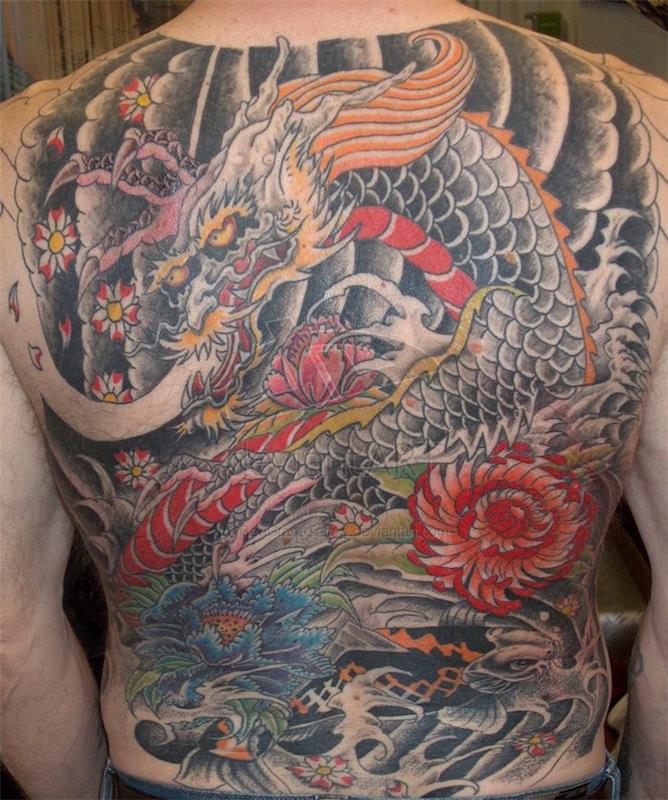 Azijos drakono tatuiruotė Japonijos tatuiruotė