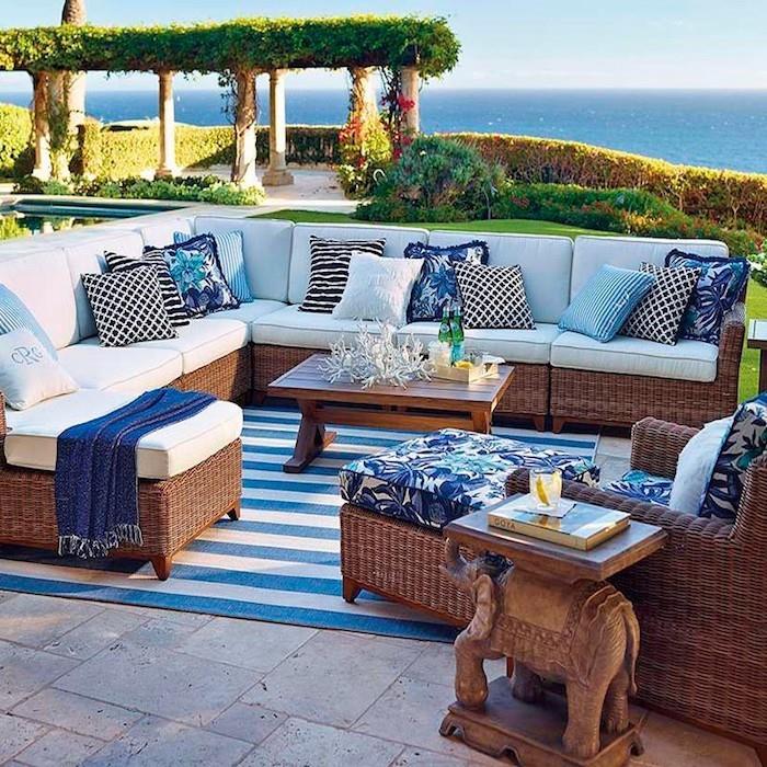 Viduržemio jūros sodo-graikijos-graikų-deko-dizaino idėjos-baldai-pigūs-svetainė-balta-mėlyna-aksesuarai