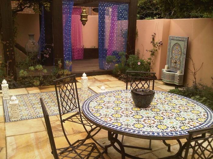 Viduržemio jūros sodas-rytietiškas-Marokas-idėja-deko dizainas