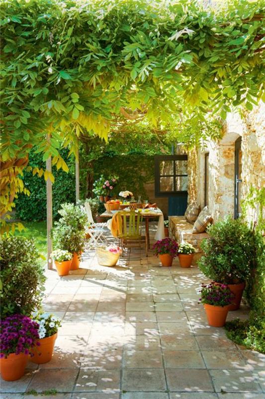 rustik-tarzı-yeşil-bahçe-rustik-mobilya-fikir-bahçe-bahçe düzenlemesi