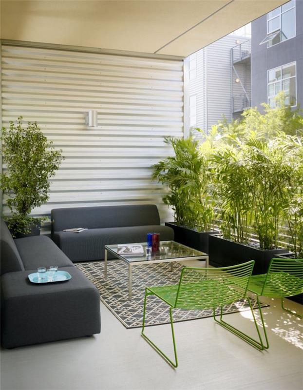 model terase s pogledom na veter v jardiniere za skrivanje balkona