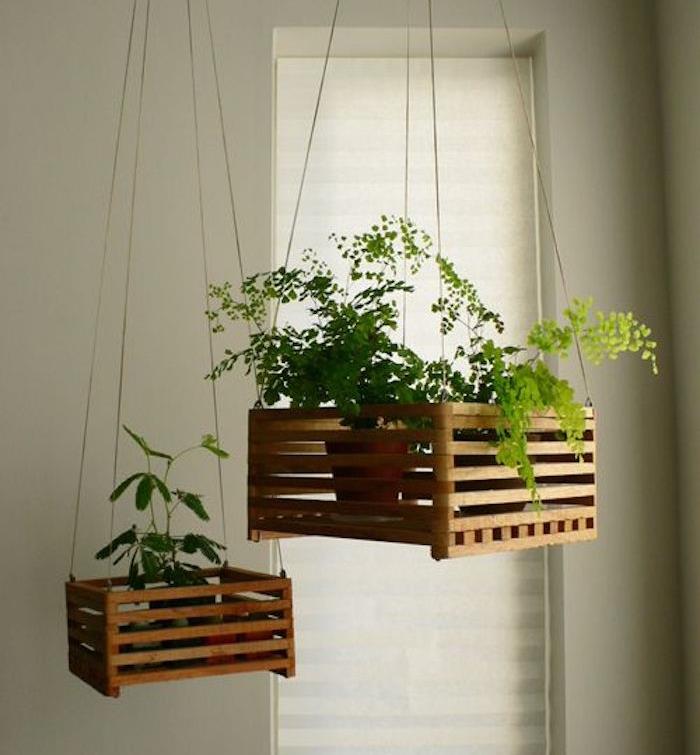 viseče lesene škatle za rastline za cvetlične lončke