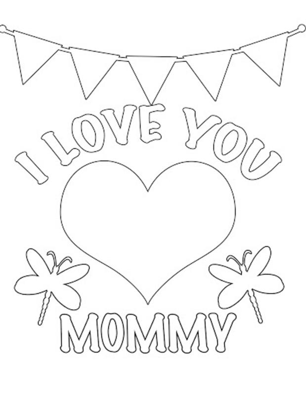 Aš myliu tave mama dažanti motina vaikas paprastas piešimas, piešti ir nuspalvinti paveikslėlį vakarėliui