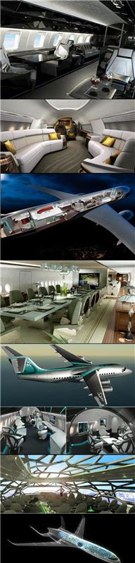 zasebno letalo-notranjost-luksuz-izjemno-črno usnje