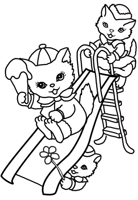 oyunlar eğlence sanat terapisi küçük çocuklar için boyama kolay hayvanlar kediler çiçekler dondurma tatil yaz gülümseme