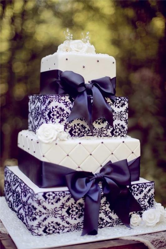 mor-rubain-beyaz-düğün pastası-dekorasyonlu güzel-düğün pastası