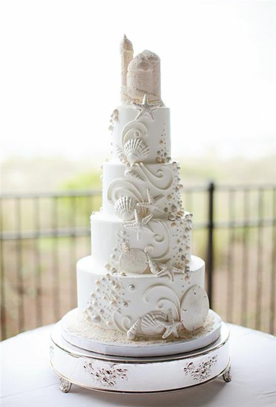 beyaz süslemeli güzel-düğün pastası-orijinal-düğün pastası