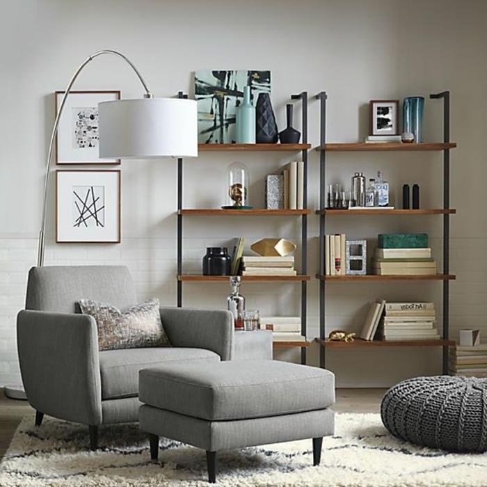 modern-oturma odası-bej-halı-siyah-dekorasyonlu-gri-kanepe-gri-koltuk