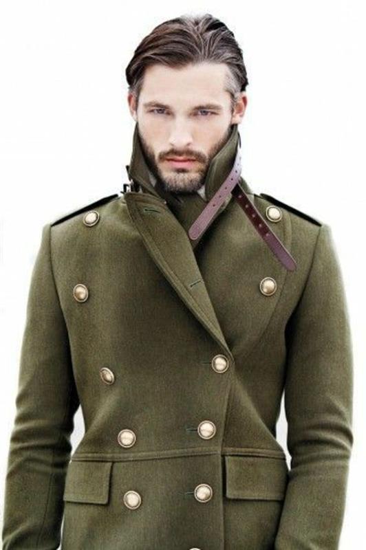 modayı seven-erkekler için güzel-subay-ceket-yeşil-