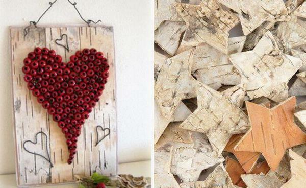 pretty-DIY-decoration-idea-with-a-plant-heart-and-natural-wood-stars