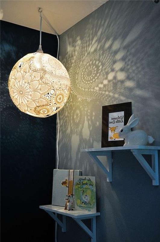 güzel-çin-top-kağıt-fener-modern-çocuk odası-modern-gri-duvar-rafı