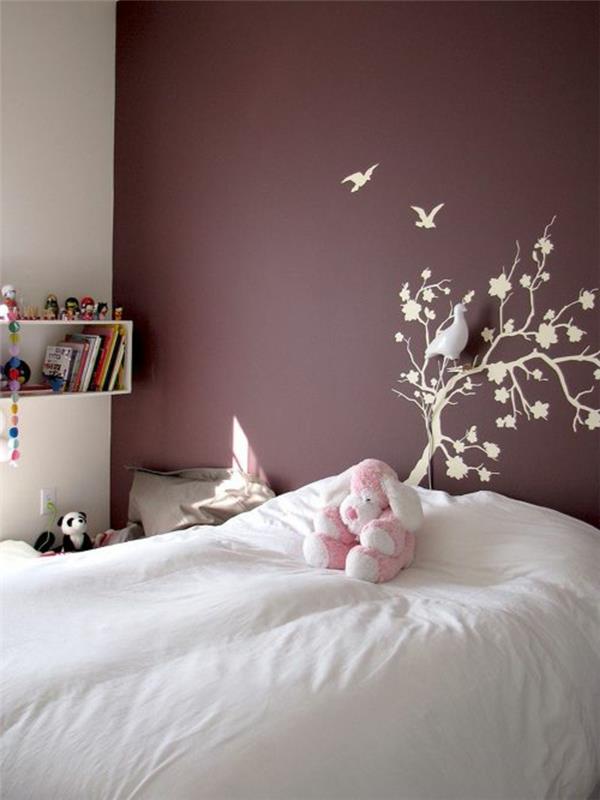 lepa-otroška-spalnica-stenska dekoracija-stenske nalepke-barva-grafikon-vijolična