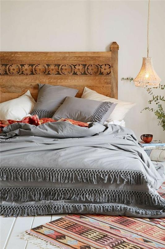 güzel-yatak odası-gri-yatak-battaniye-tasarım-halı-aziz-maclou-halı