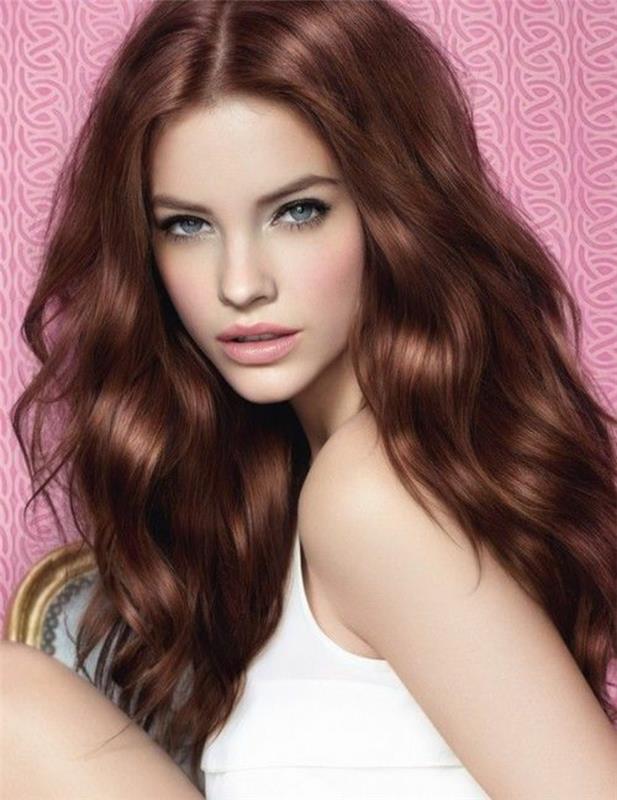 Kızıl koyu kızıl saçın tonları doğal saç boyama