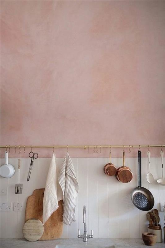 graži idėja daiktams laikyti virtuvėje-rožinė-virtuvės sienos