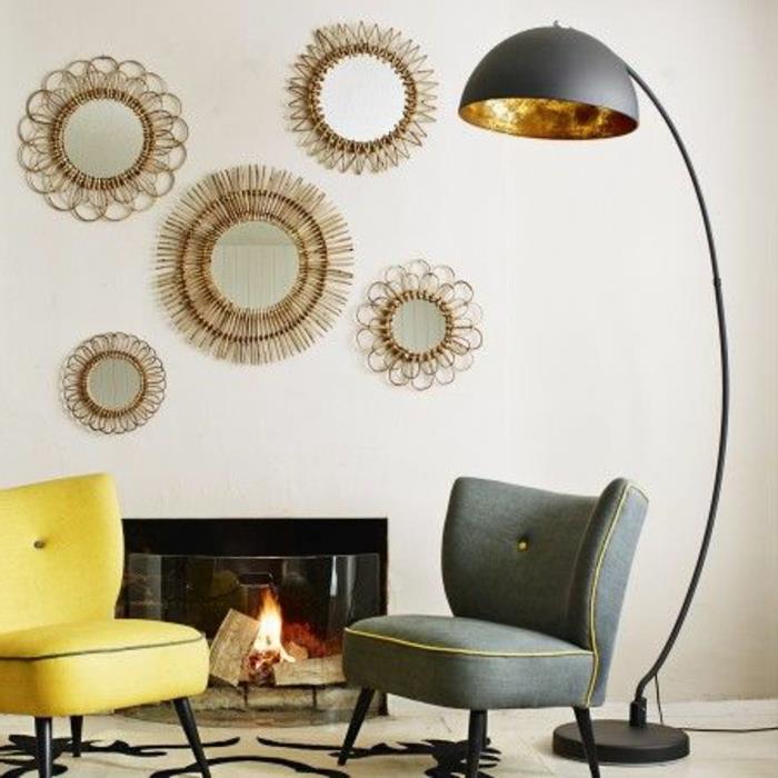 güzel-ark-lambası-modern-oturma odası-duvar-dekorasyonu-gri-sandalye-modern-oturma odası