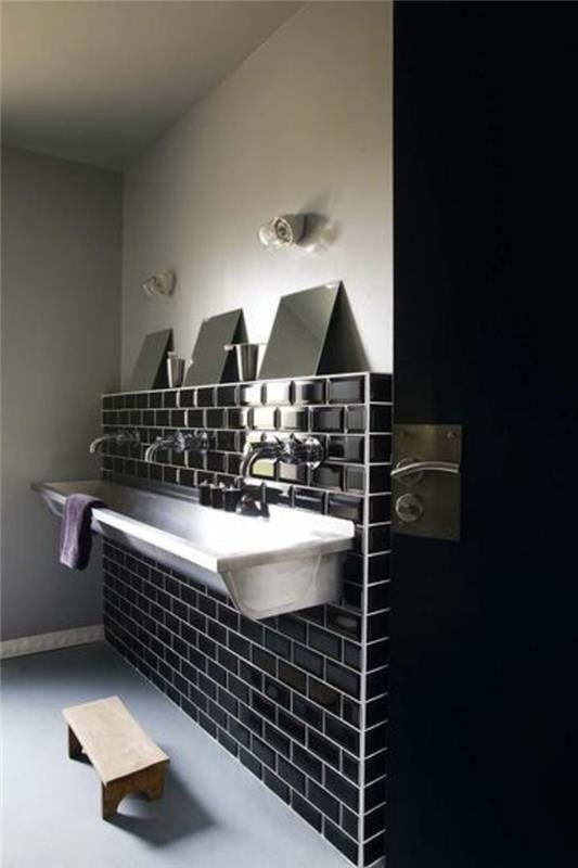 precej elegantna kopalnica v črni barvi, kako izbrati kopalniško obliko