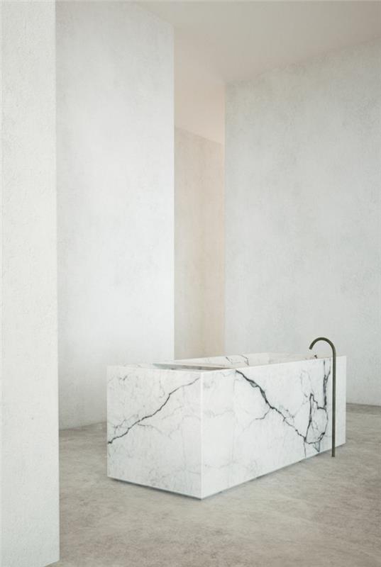 gražu-marmurinis vonios kambarys-modernus-vonios kambarys-modelis-su balto marmuro vonia