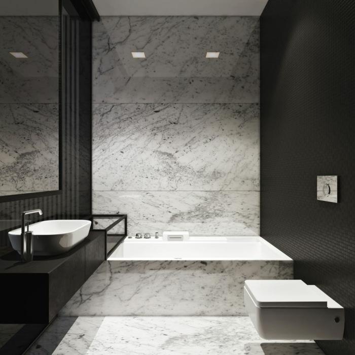 gana juodai balti vonios kambario modeliai-modernūs vonios kambariai su marmurinėmis juodomis sienomis