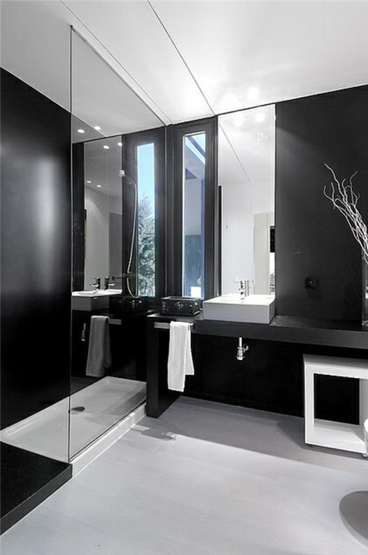 lepa-črna-kopalnica-kopalnica s črnimi ploščicami-siva-tla-črne-stene