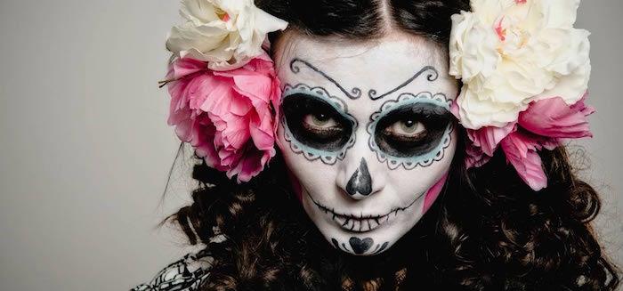 Meksikos skeleto makiažas calavera moteris