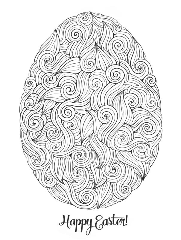 mandalų meno terapija suaugusiems, lengva Velykų kiaušinių dažymo idėja su mandalų raštais, mandalos kiaušinių spausdinamas dizainas