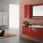 Arredo bagno rosso minimalismo