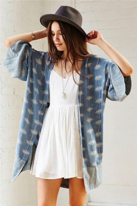 kimono-moteris-suknelė-kimono-h & m-liemenė-kimono-kimono-diržas-balta-nėrinių-bohemiška suknelė