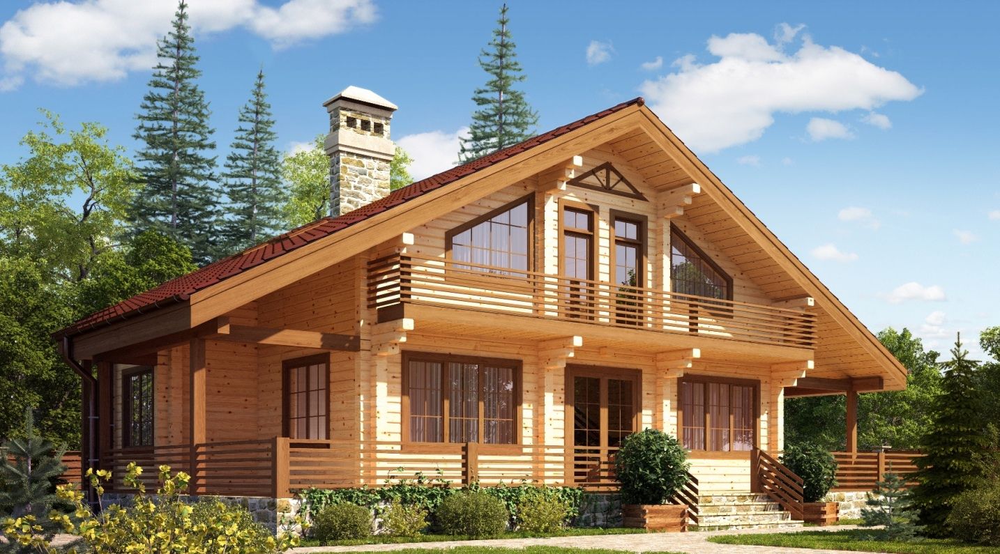 elegante casa in legno