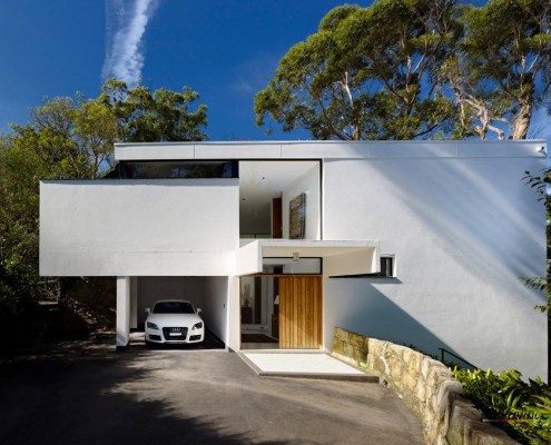 Casa e garage con tetto piano
