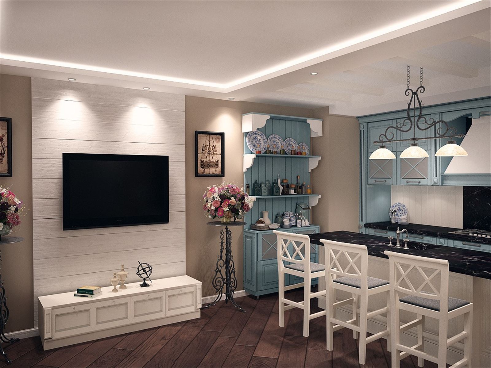 kuhinjski studio v slogu provence