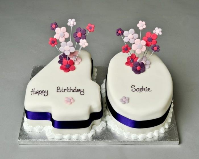 40 numara pasta, orijinal yetişkin doğum günü pastası, dekoratif doğum günü pastası fikri