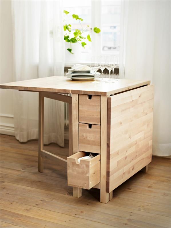 Idėja-sulankstomas-virtuvės stalas-bet-išplečiamas-apvalus stalas-sulankstomas-virtuvės stalas-medinis-valgomasis stalas
